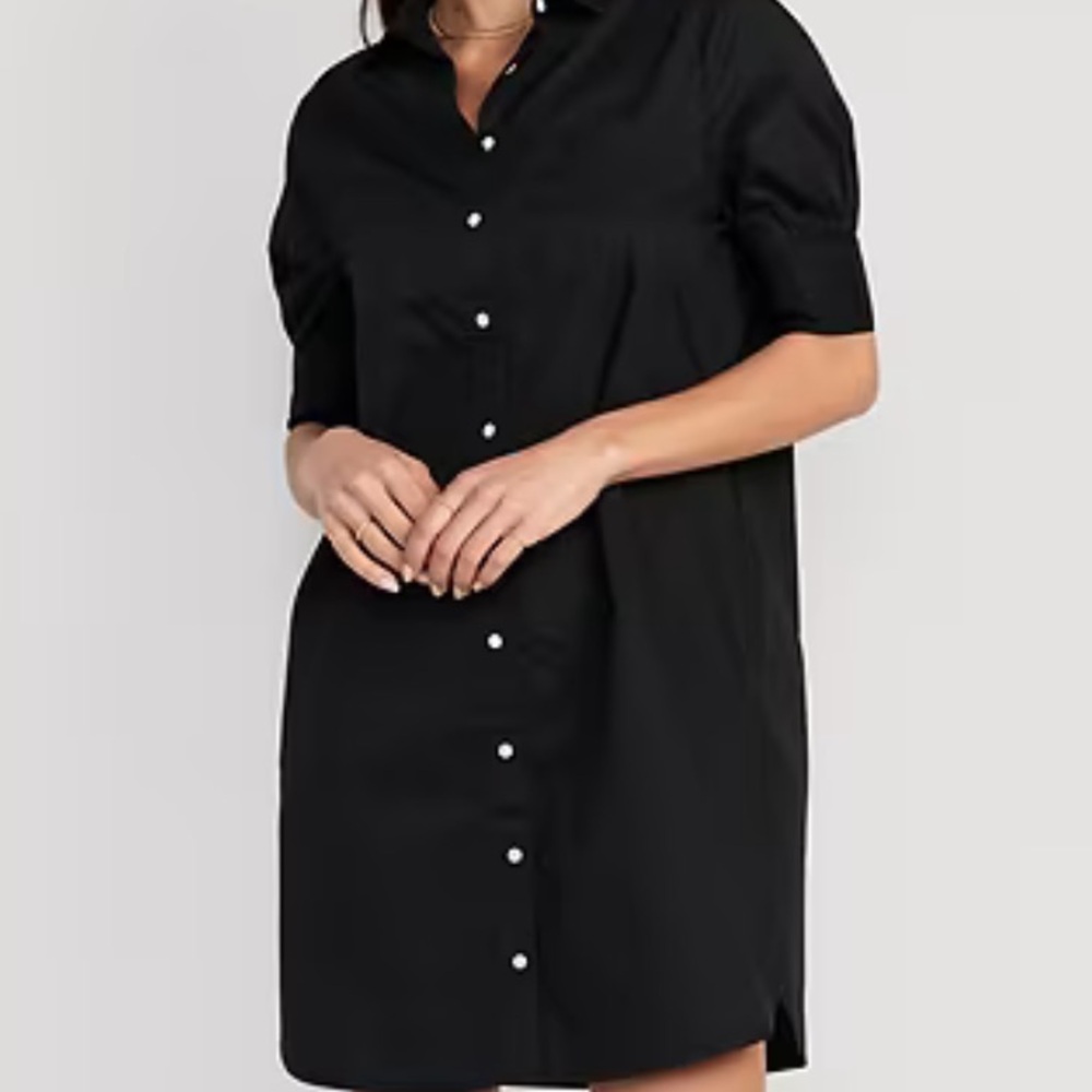 NEW Old Navy Black Shirt Dress Black Size Small